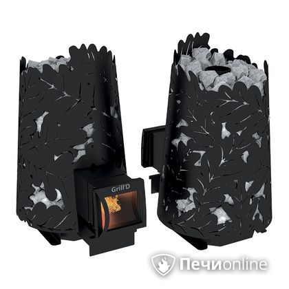 Дровяная печь-каменка GrillD Dubravo 180 long black в Алматы
