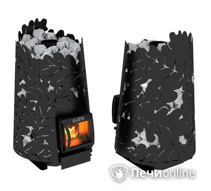 Дровяная печь-каменка GrillD Dubravo 180 short black в Алматы