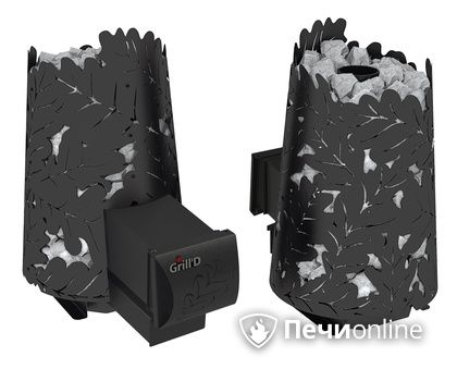 Дровяная печь-каменка GrillD Dubravo mini long black в Алматы