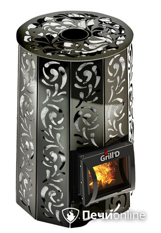 Дровяная печь-каменка GrillD Violet short Жадеит 80 в Алматы