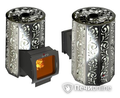 Дровяная печь-каменка GrillD Violet window long Max Жадеит 100 в Алматы