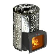 Дровяная печь-каменка GrillD Violet window short Max Жадеит 80