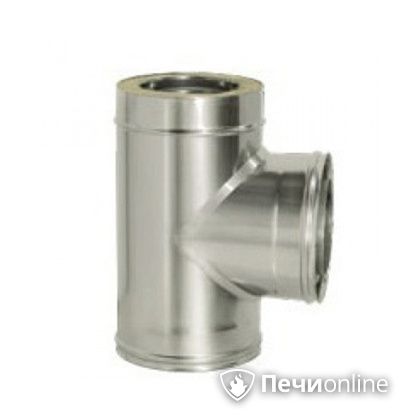 Дымоход Дымок Тройник 90° с изоляцией 0,8 мм. ТRFR90  120/200 в Алматы