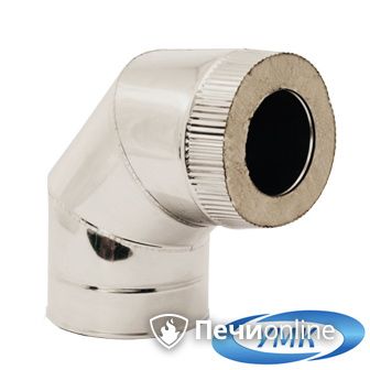 Дымоход УМК Сэндвич-отвод 90° D80х160 Н+Н 0.5мм 0.5мм по воде в Алматы