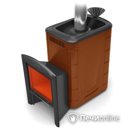 Дровяная банная печь TMF Гейзер 2014 Carbon Витра терракота в Алматы